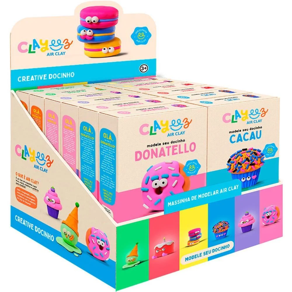 MASSA PARA MODELAR CRIATIVA CLAYEEZ CREATIVE DOCES 38G (S) DOCE BRINQUEDO (DP.C/12)