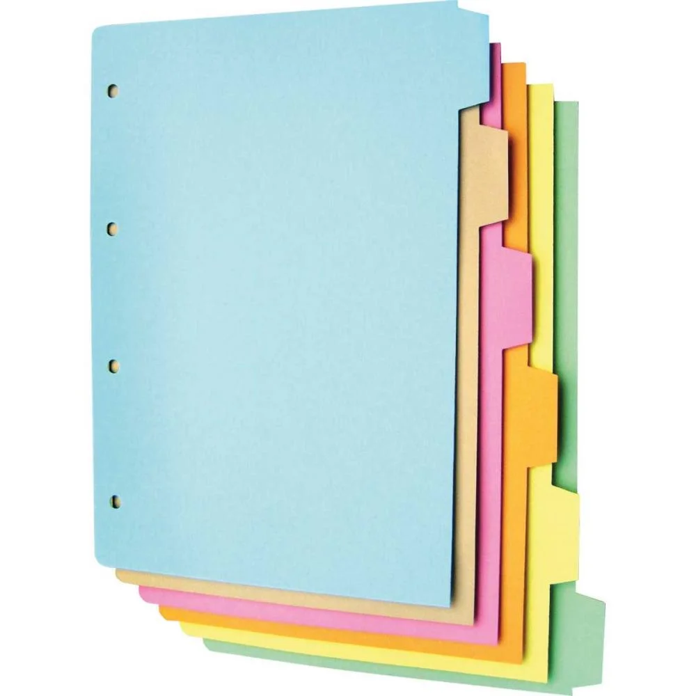 DIVISORIA FICHARIO PAPEL 06 PROJECOES UNIV. COLORS MANO (PACOTE)