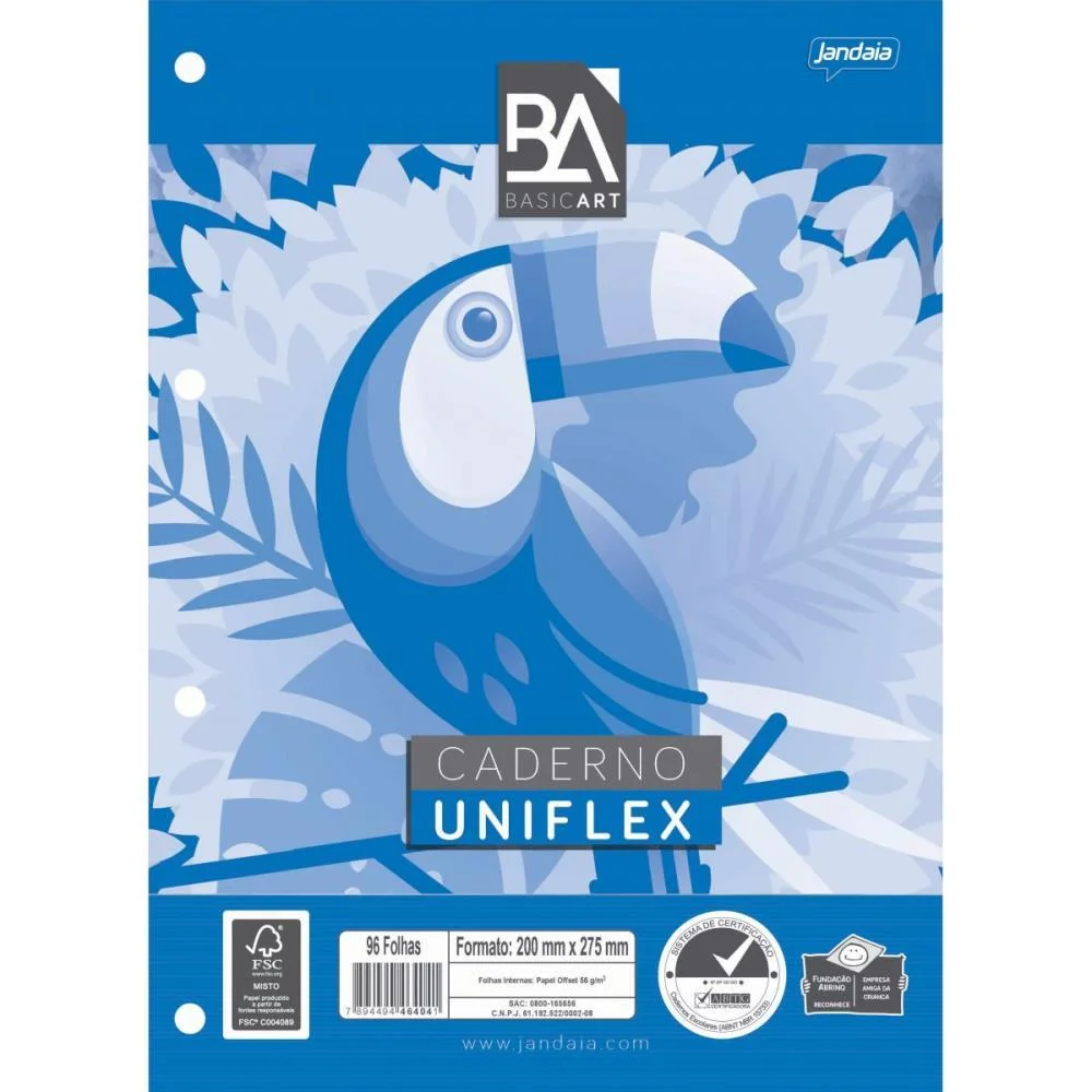 BLOCO PARA FICHARIO UNIVERSIT. UNIFLEX 96FLS. JANDAIA (PCT.C/10)