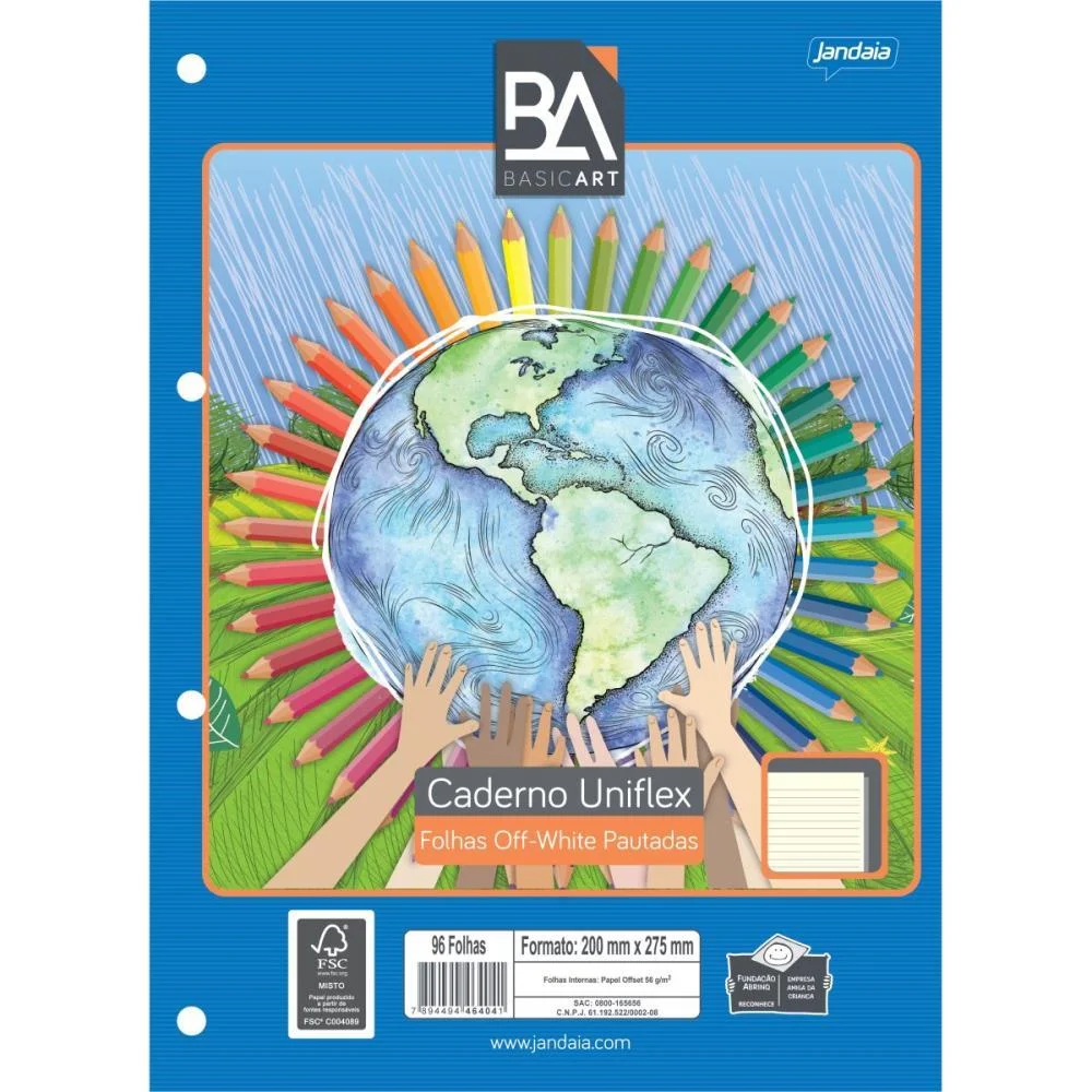 BLOCO PARA FICHARIO UNIVERSIT. UNIFLEX OFF WHITE 80FLS. JANDAIA (PACOTE)