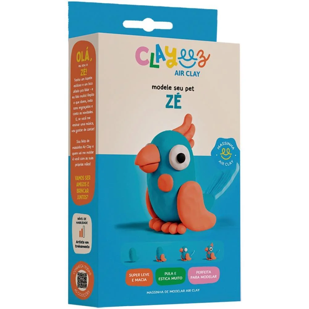 MASSA PARA MODELAR CRIATIVA CLAYEEZ PASSARO ZE 38G DOCE BRINQUEDO (UNIDADE)
