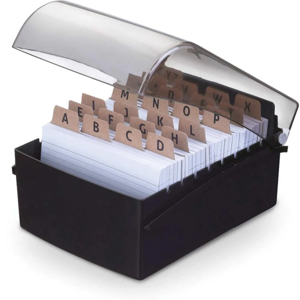 FICHARIO DE MESA C/BASE PLASTICA 4X6 PRETO MAXCRIL (UNIDADE)