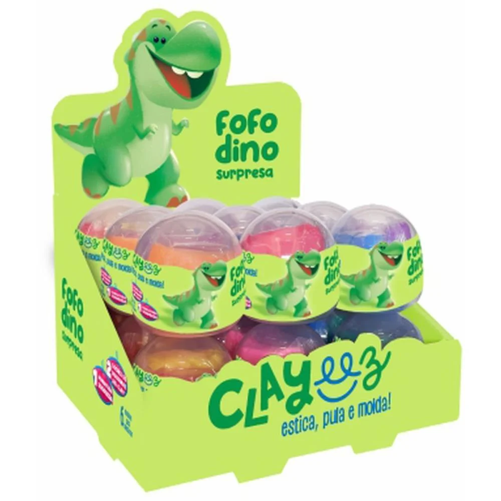 MASSA PARA MODELAR CRIATIVA OVO SURPRESA FOFODINO 12G (S) DOCE BRINQUEDO (DP.C/18)