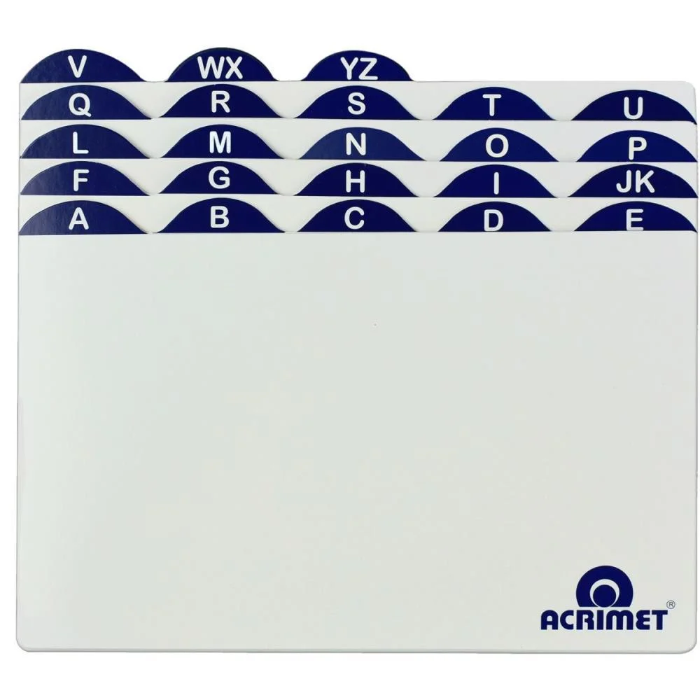 INDICE PARA FICHARIO A-Z  6X9 CARTAO ACRIMET (UNIDADE)
