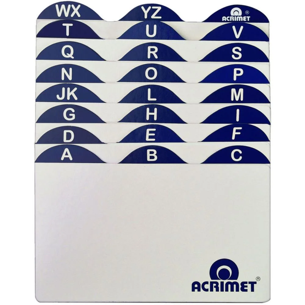 INDICE PARA FICHARIO A-Z  3X5 CARTAO ACRIMET (UNIDADE)