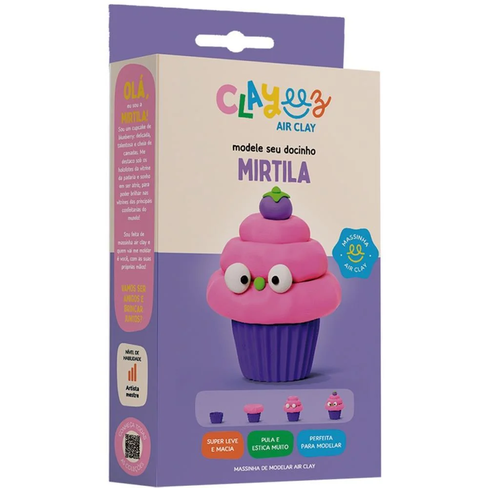 MASSA PARA MODELAR CRIATIVA CLAYEEZ MIRTILA 38G DOCE BRINQUEDO (UNIDADE)