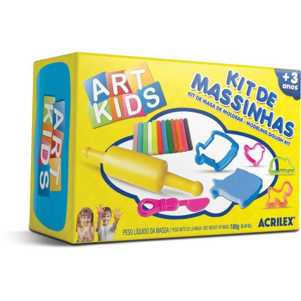 MASSA PARA MODELAR CRIATIVA ART KIDS 2 180G.C/MOLDES ACRILEX (UNIDADE)