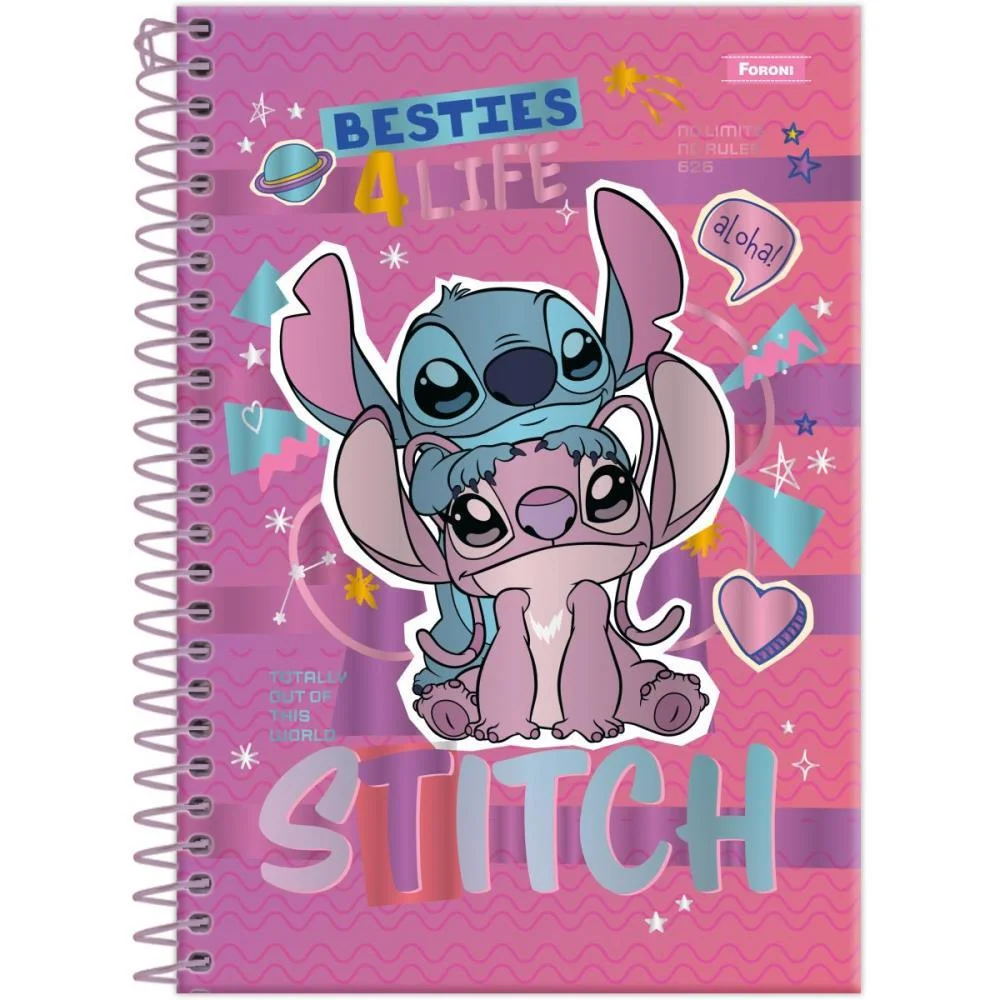 CADERNETA ESPIRAL CAPA DURA STITCH 1/8 80FLS FORONI (PCT.C/04)