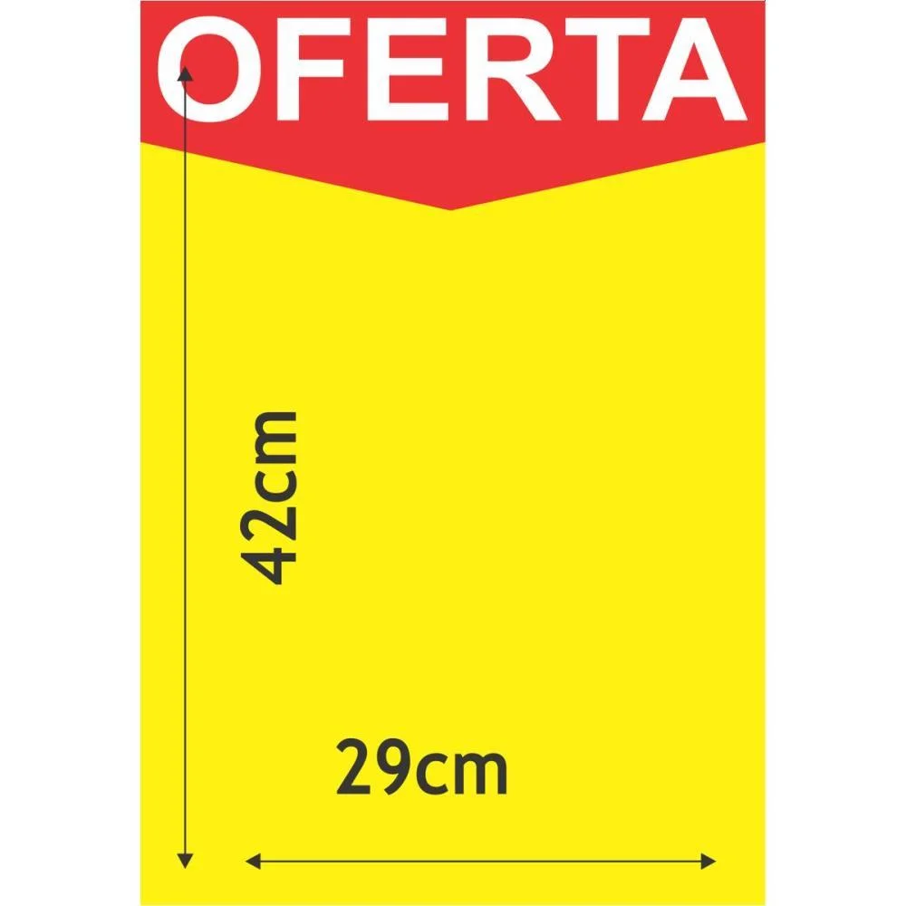 CARTAZ PARA MARCACAO OFERTA AMARELO A3 29X42CM.250G RADEX (PCT.C/25)