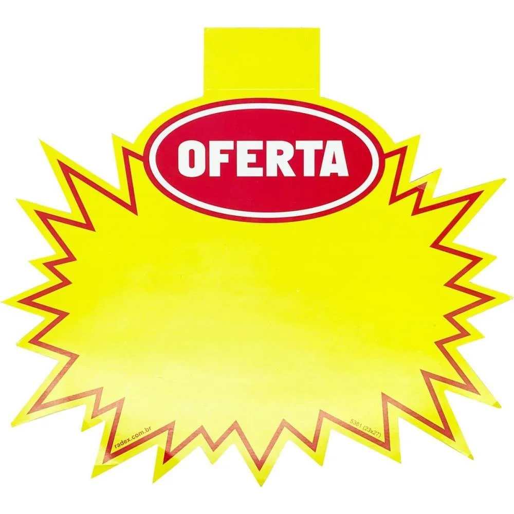 CARTAZ PARA MARCACAO SPLASH OFERTA  AMARELO 23X27CM RADEX (PCT.C/25)