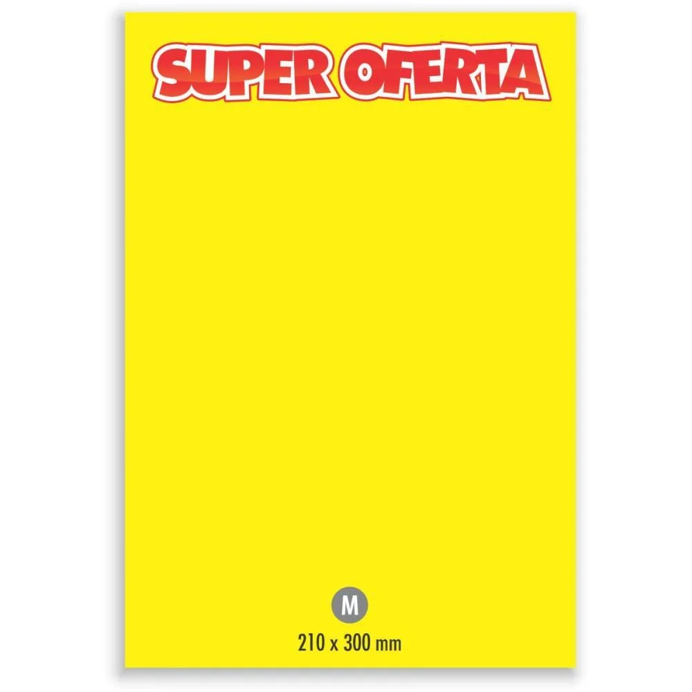 CARTAZ PARA MARCACAO OFERTA MEDIO 30X21CM. AMARELO GRESPAN (PCT.C/10)