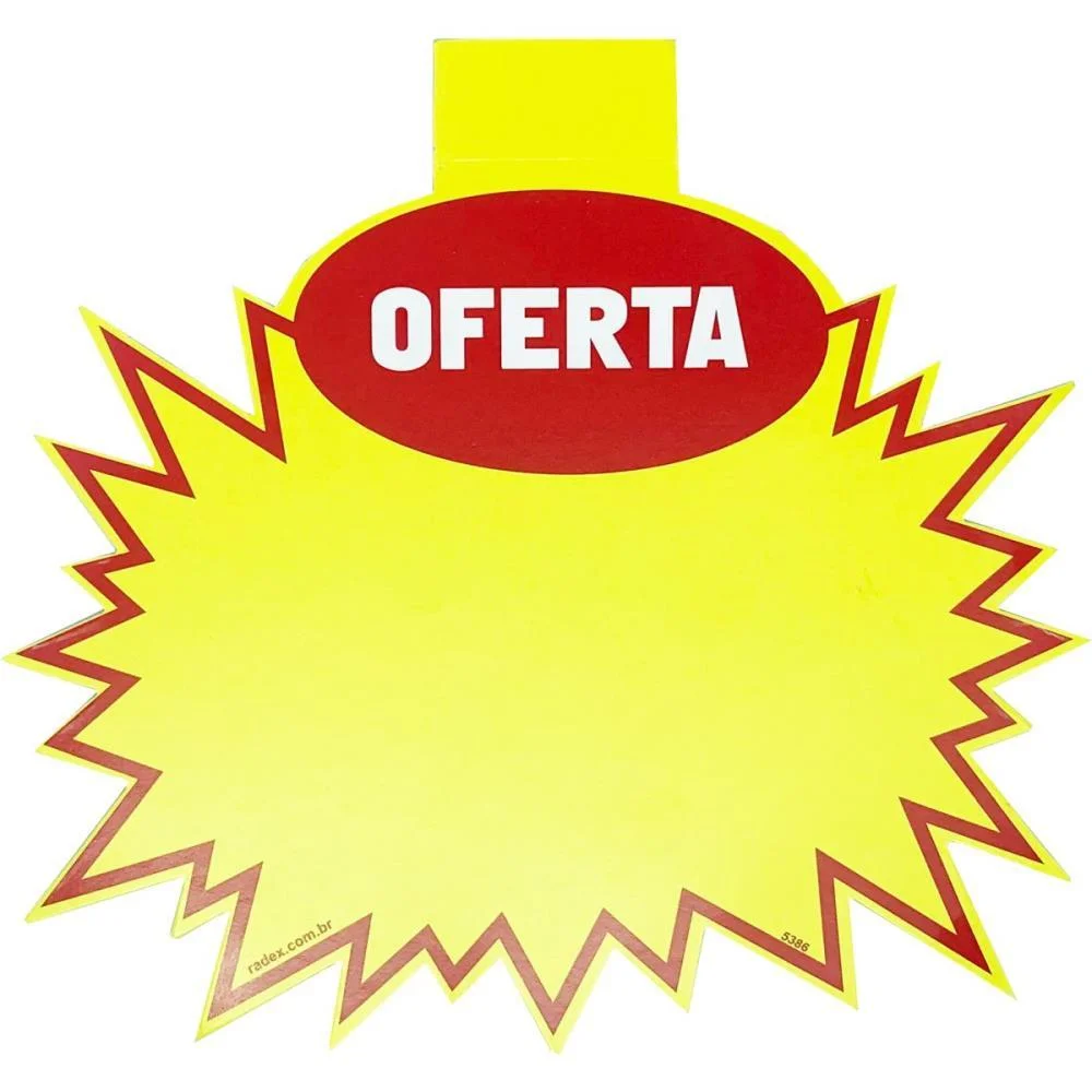 CARTAZ PARA MARCACAO SPLASH OFERTA AMARELO 16X20CM RADEX (PCT.C/100)