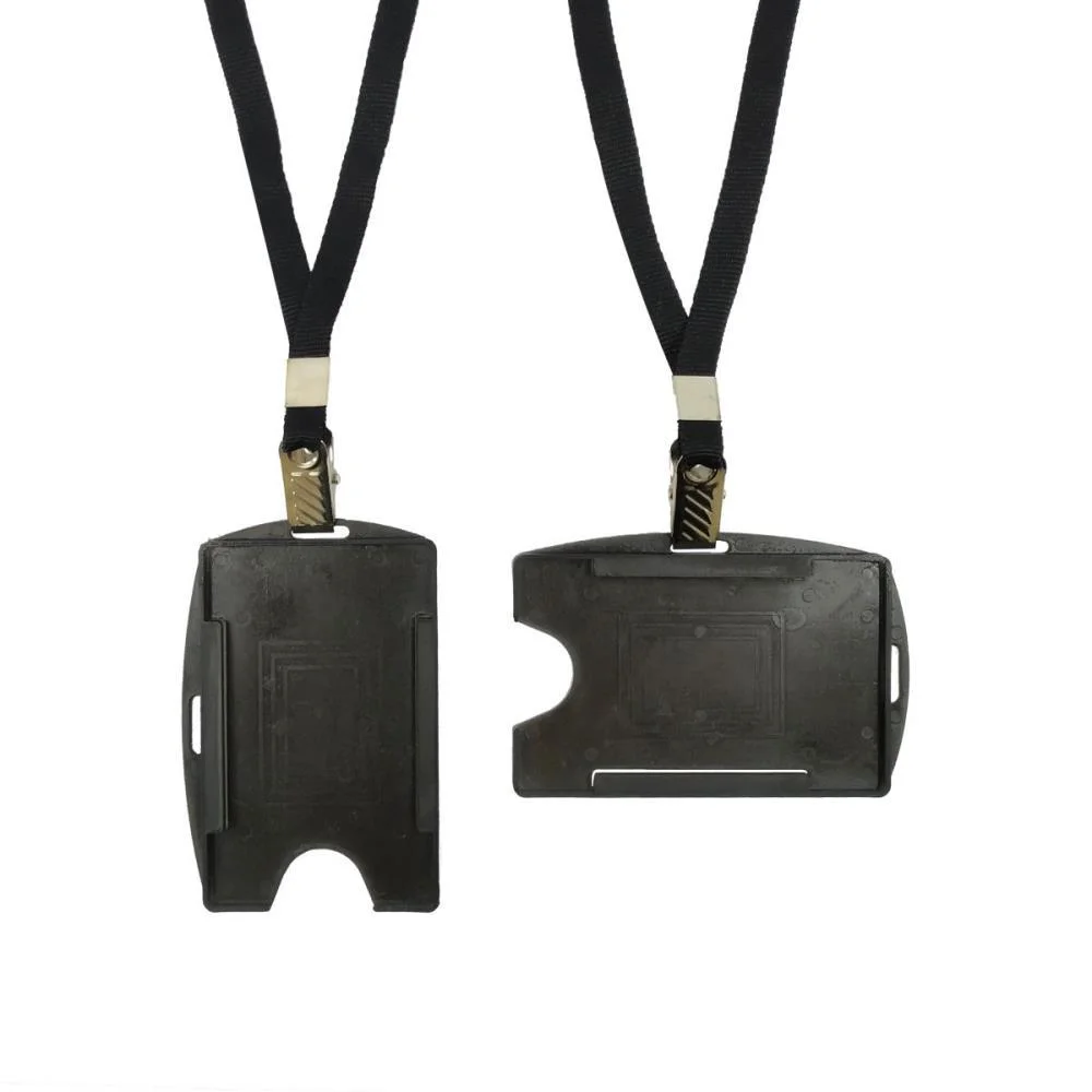 CORDAO PARA CRACHA TECIDO PRETO C/PRESILHA JACARE MARES (PCT.C/10)