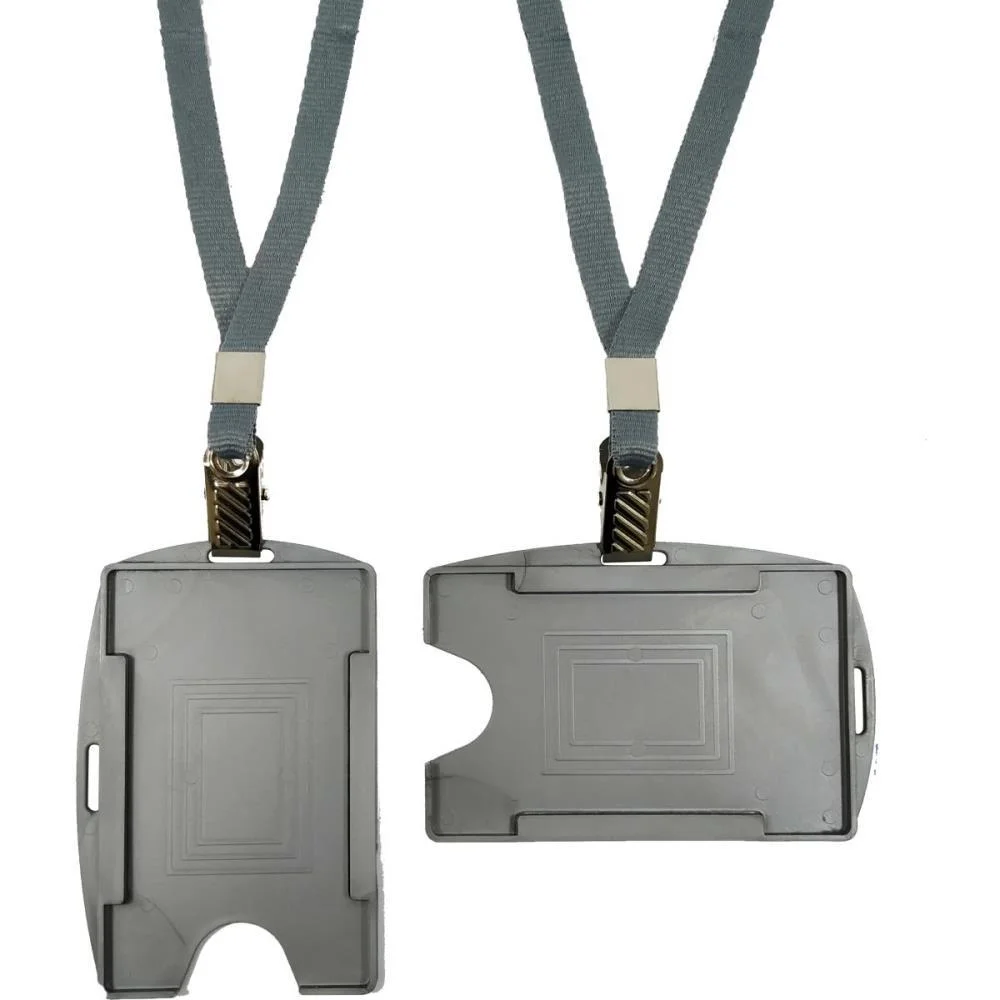 CORDAO PARA CRACHA TECIDO CINZA C/PRESILHA JACARE MARES (PCT.C/10)