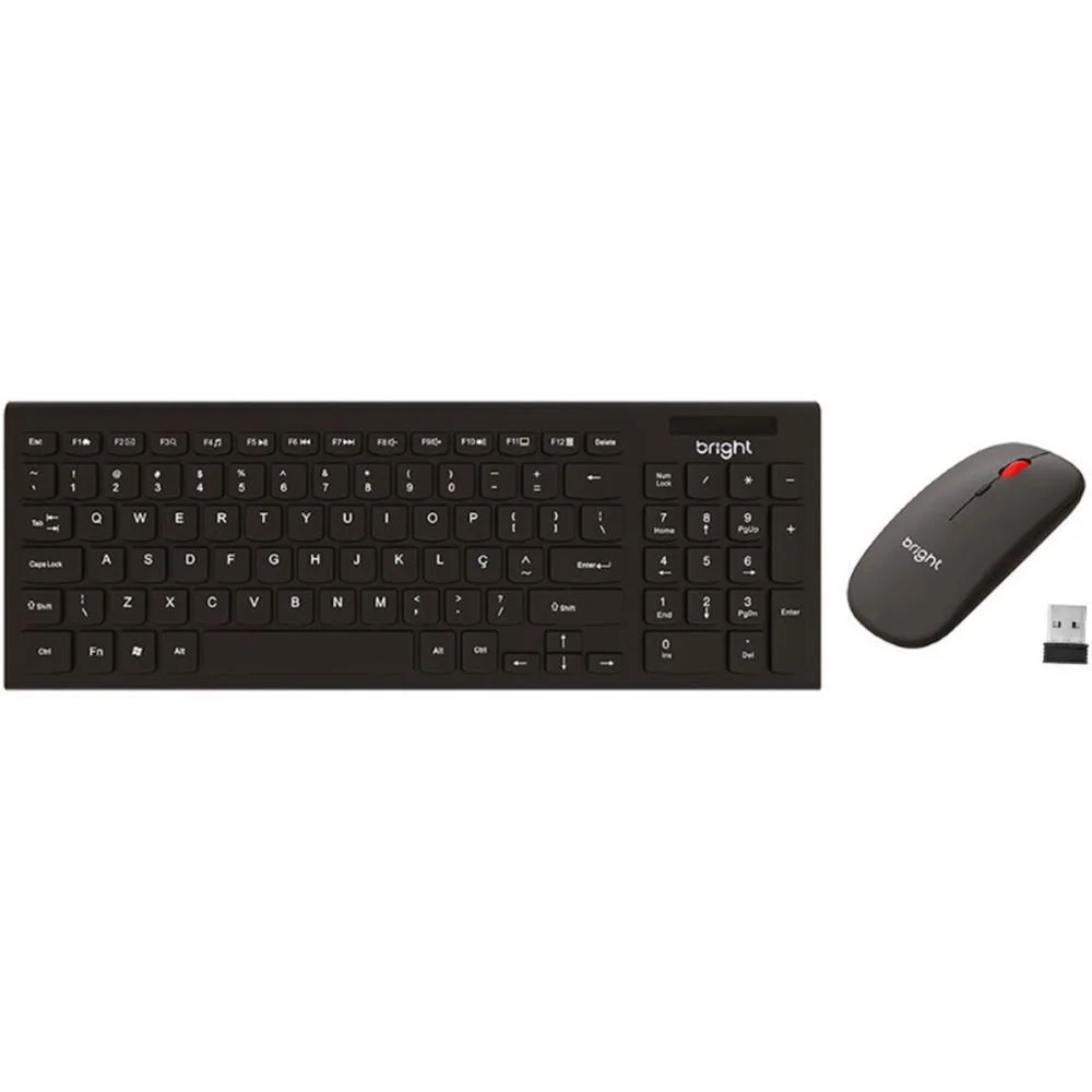 KIT PERIFERICOS OFFICE SLIM TECL+MOUSE S/ FIO BRIGHT (UNIDADE)