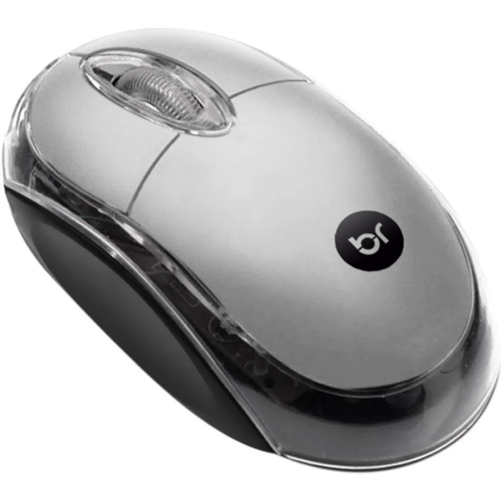 MOUSE OPTICO USB 800DPI CABO 1,1M PRATA BRIGHT (UNIDADE)