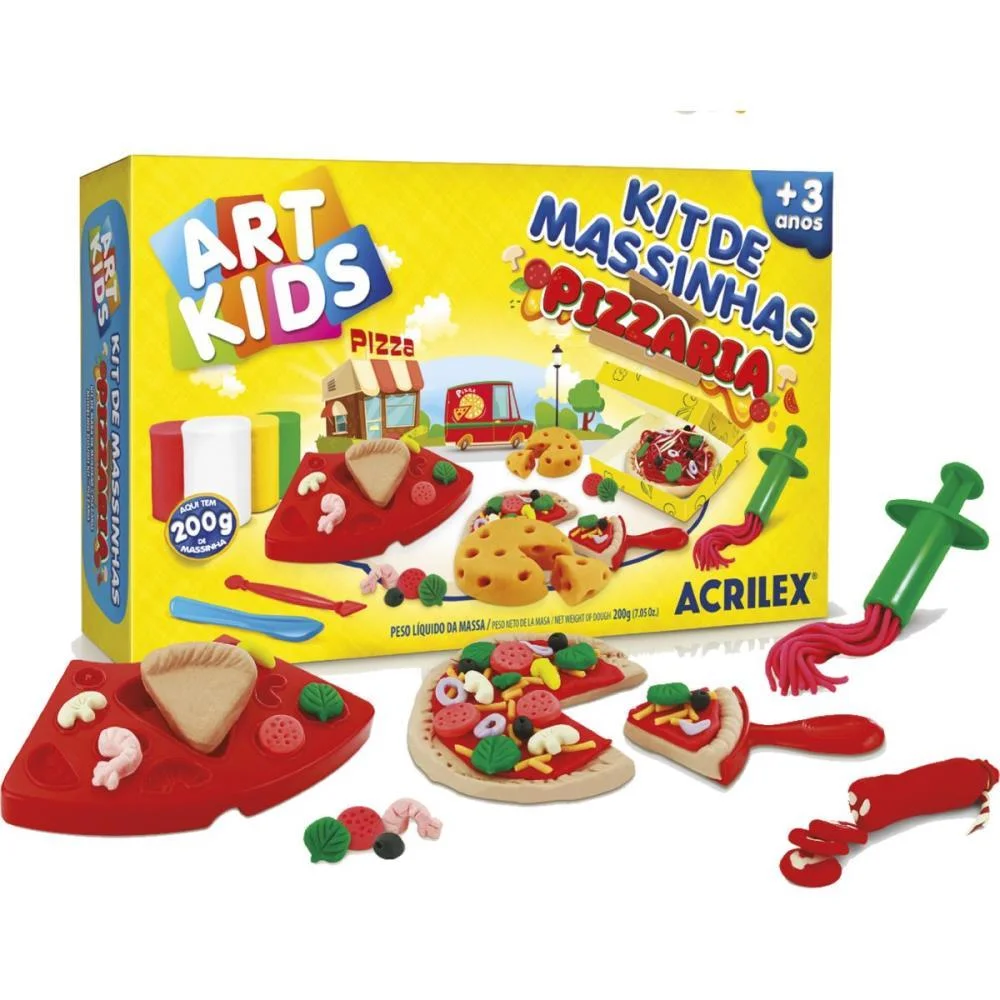 MASSA PARA MODELAR CRIATIVA ART KIDS PIZZARIA 200G ACRILEX (UNIDADE)