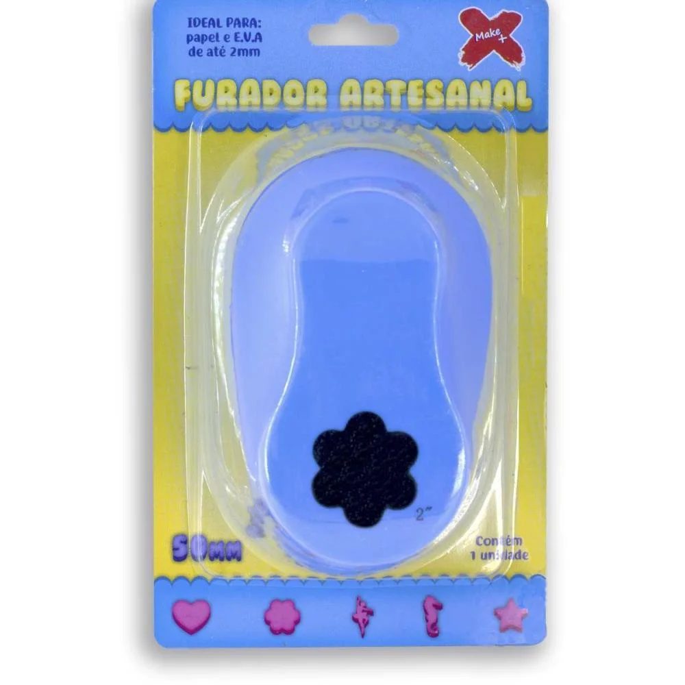 FURADOR PAPEL E EVA GIGANTE FLOR 6 PETALAS 50MM MAKE+ (UNIDADE)