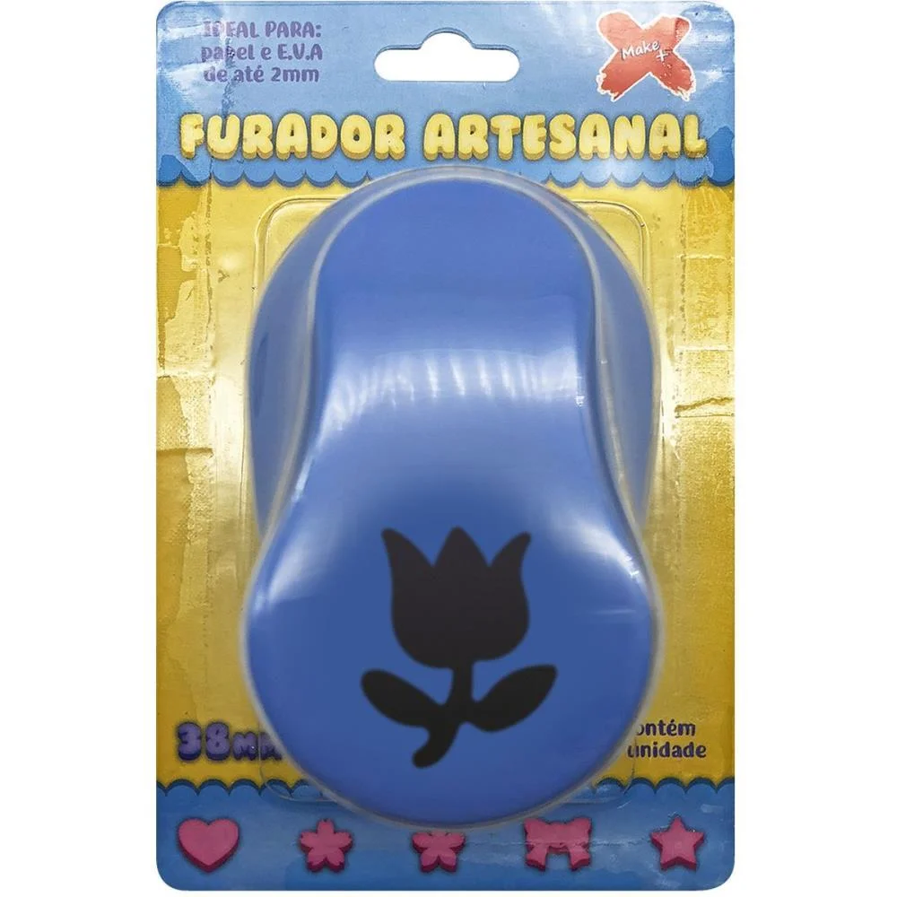 FURADOR PAPEL E EVA GIGANTE TULIPA 38MM MAKE+ (UNIDADE)