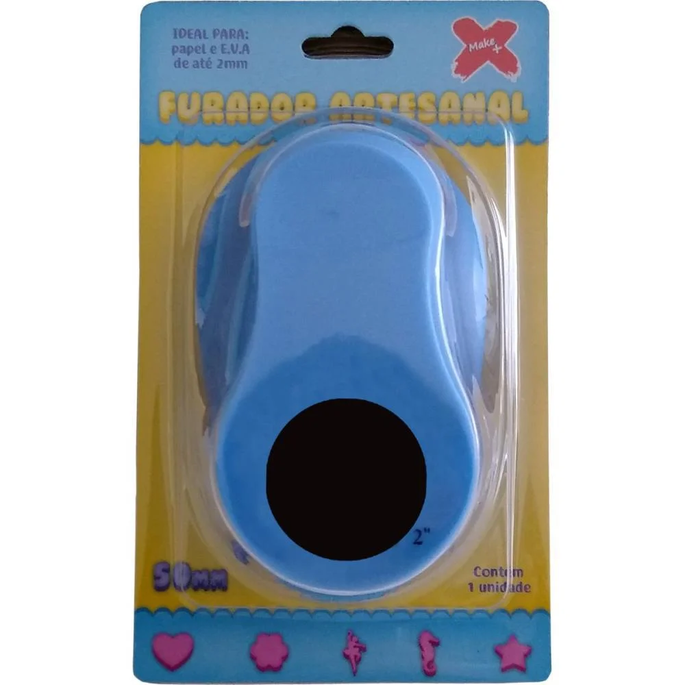 FURADOR PAPEL E EVA GIGANTE CIRCULO 50MM MAKE+ (UNIDADE)