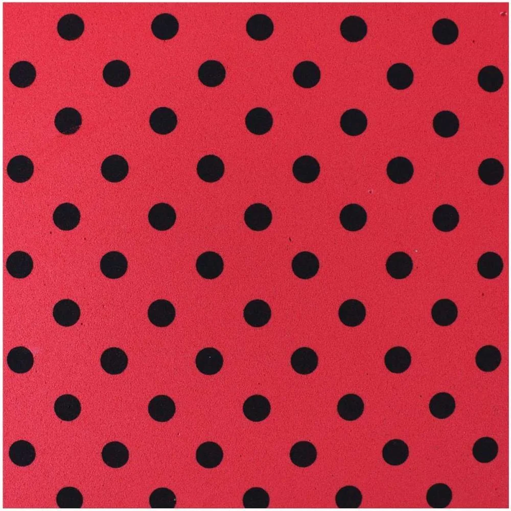 PLACA EM EVA ESTAMPADO 60X40CM POA PRETO/VERMELHO 2MM MAKE+ (PCT.C/05)