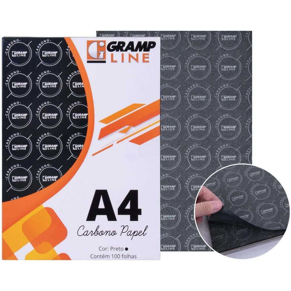 PAPEL CARBONO PARA MAQUINA PAPEL PRETO A4 GE 927 GRAMP LINE (CX.C/100)