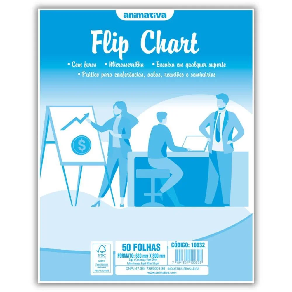 PAPEL PARA FLIP-CHART MICROSERRILHADO 63X80 63G.50FL ANIMATIVA (PCT.C/05)