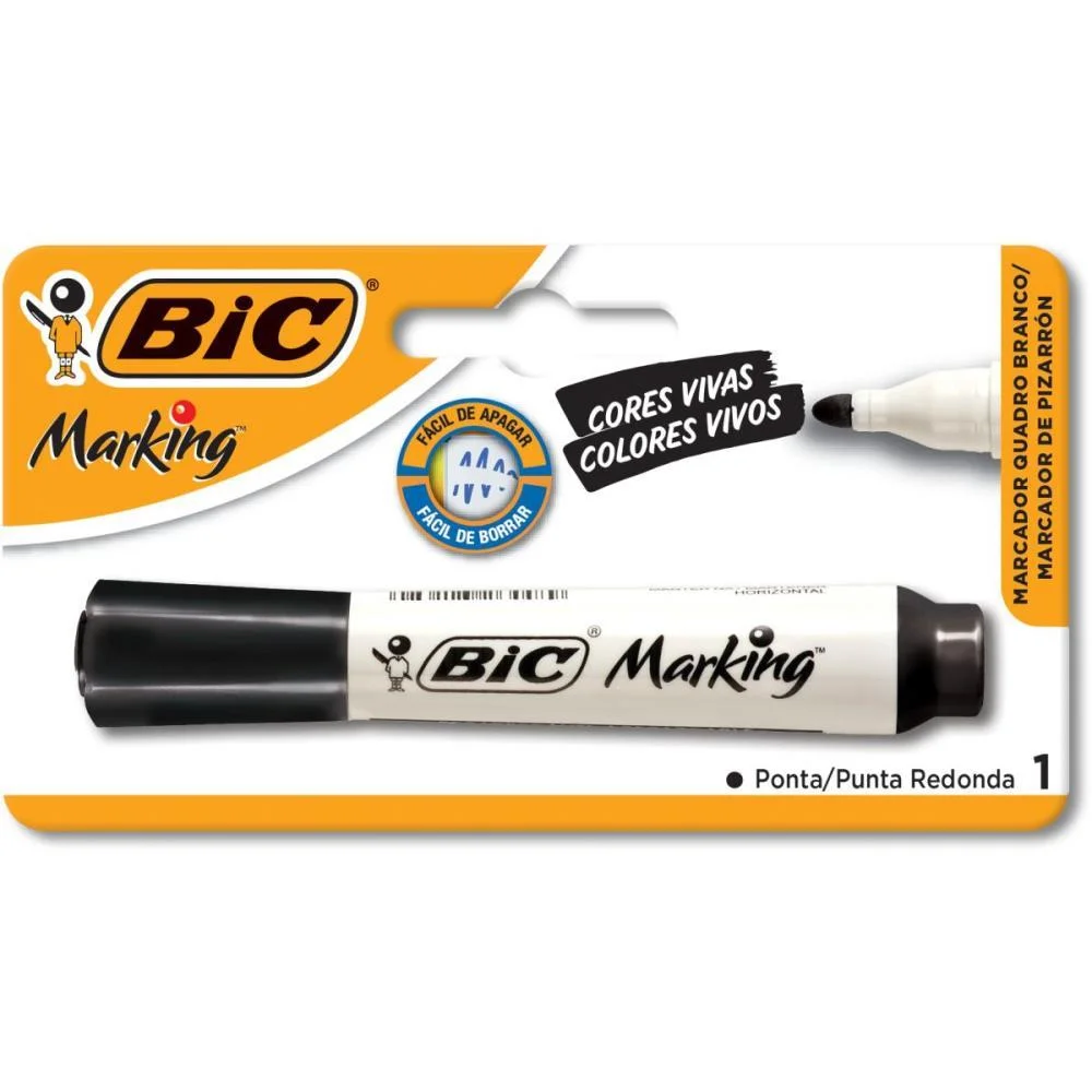 PINCEL QUADRO BRANCO MARKING RECARREGAVEL PRETO BIC (BL.C/01)
