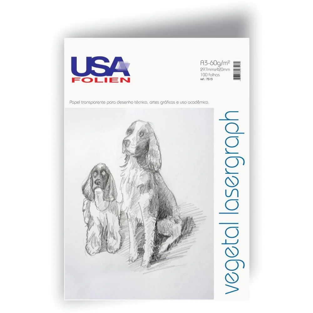 PAPEL VEGETAL A3 60G. 297X420MM. USA FOLIEN (PCT.C/100)