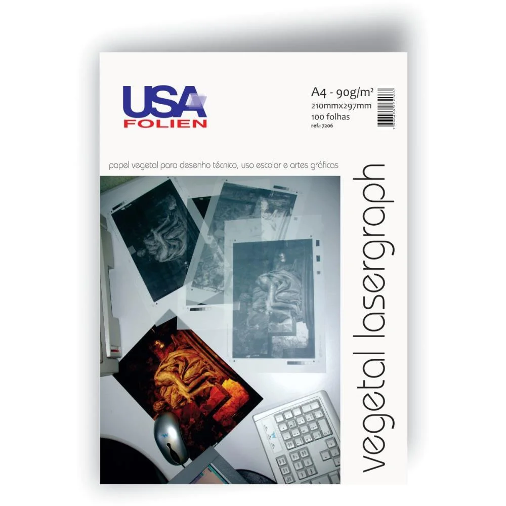 PAPEL VEGETAL A4 90G. 210X297MM. USA FOLIEN (PCT.C/100)