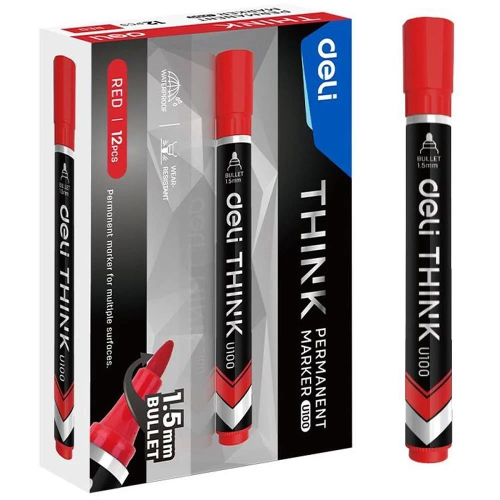 PINCEL MARCADOR PERMANENTE PONTA BULLET REDONDA 1,5MM VM DELI (CX.C/12)