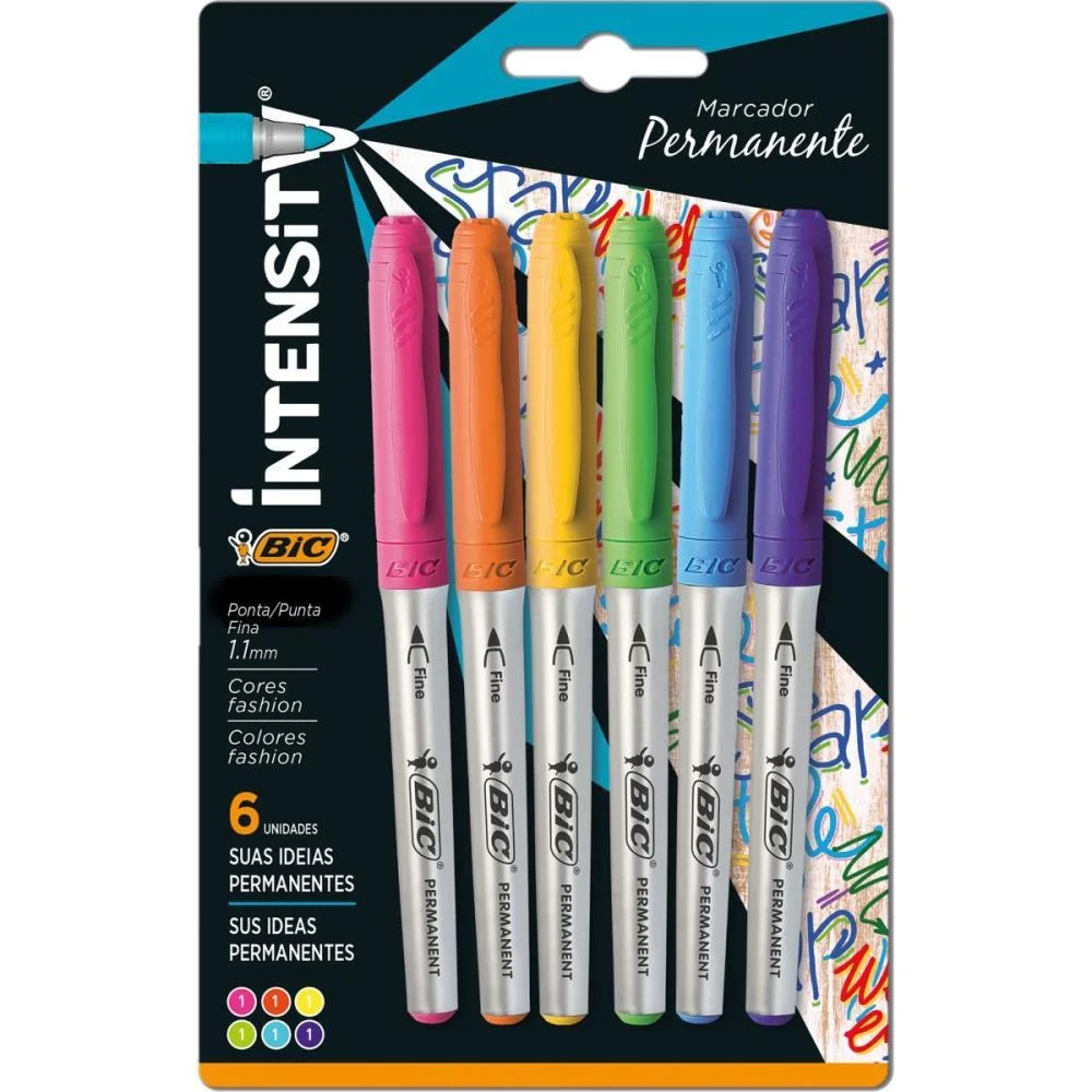 PINCEL MARCADOR PERMANENTE MARKING 1.1MM COLORS BIC (BL.C/06)
