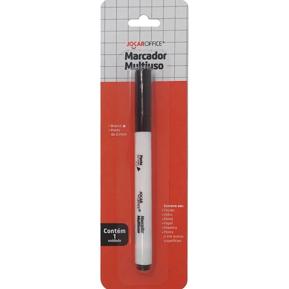 PINCEL MARCADOR PERMANENTE JOCAR OFFICE ACRILICO BRANCO LEONORA (BLISTER)