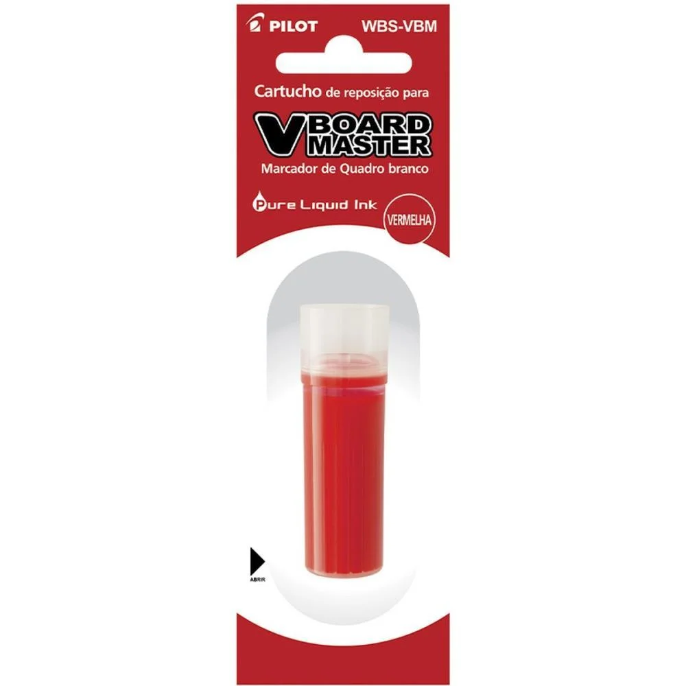 TINTA MARCADOR QUADRO BRANCO REFIL 5,5ML VERMELHO WBS-VBM PILOT (CX.C/12)
