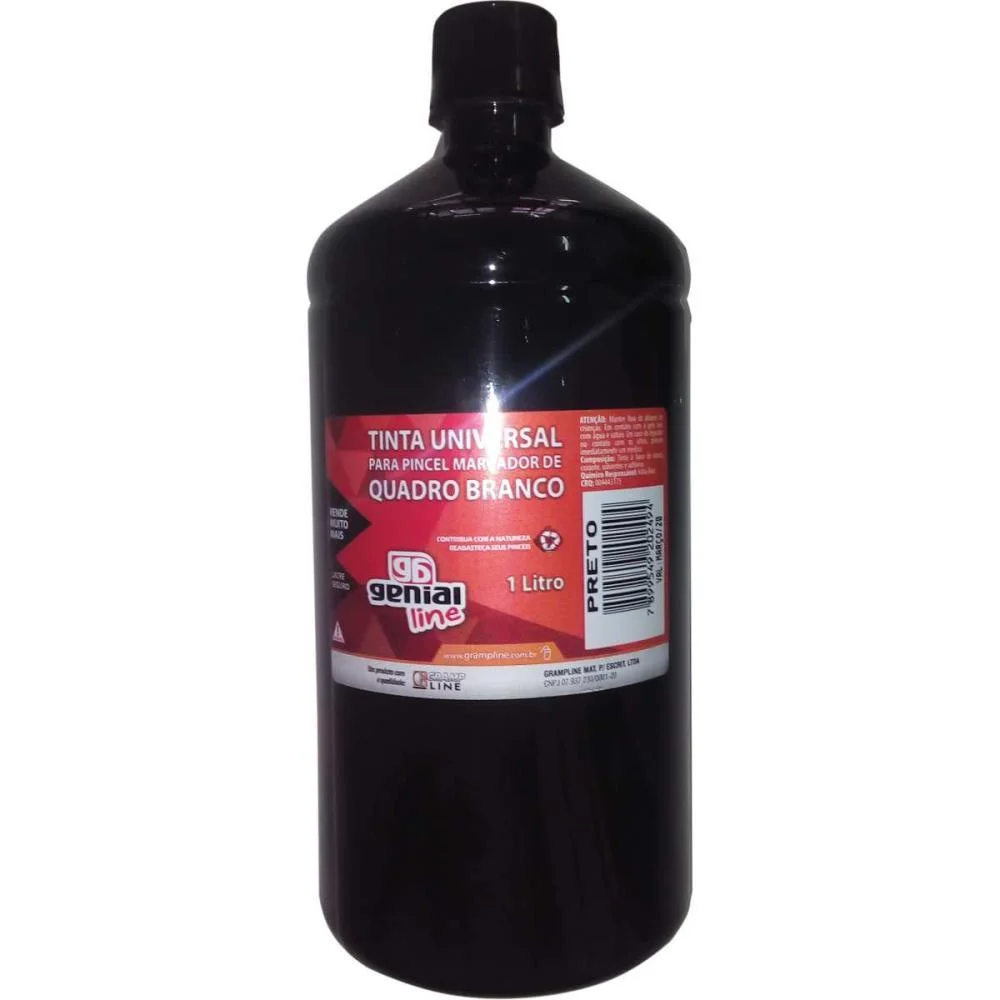 TINTA MARCADOR QUADRO BRANCO REABASTECEDOR GE-1000ML PRETO GRAMP LINE (UNIDADE)