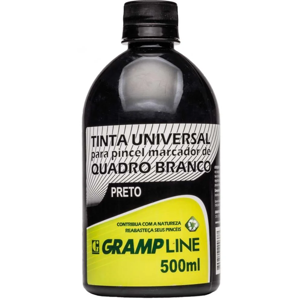 TINTA MARCADOR QUADRO BRANCO REABASTECEDOR 500ML PRETO GRAMP LINE (UNIDADE)