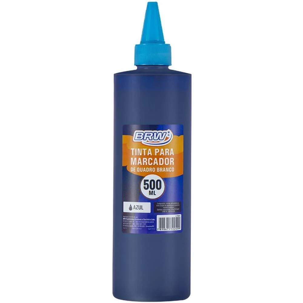 TINTA MARCADOR QUADRO BRANCO REABASTECEDOR AZUL 500ML BRW (UNIDADE)