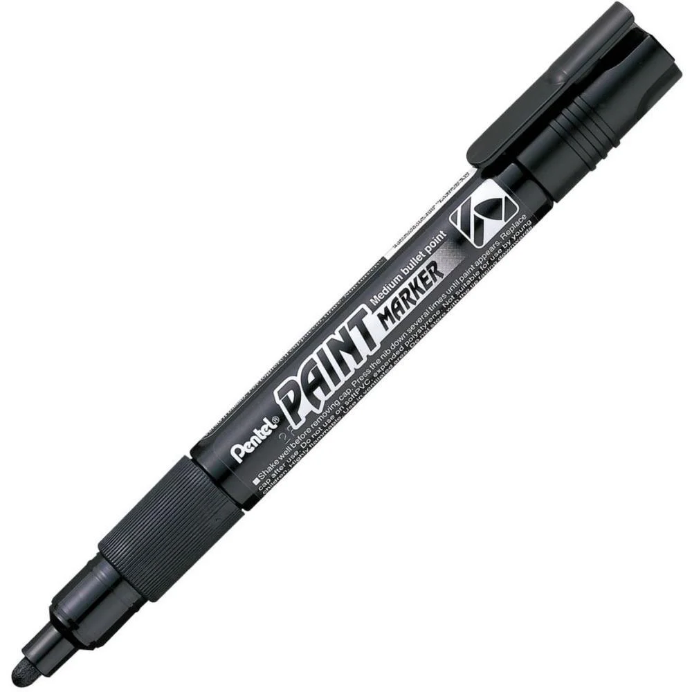 MARCADOR ARTISTICO PAINT MARKER 4.0MM PRETA PENTEL (BLISTER)