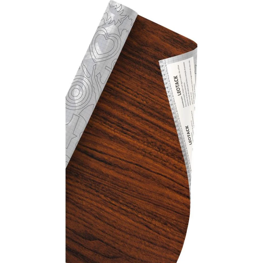 PLASTICO ADESIVO 45CMX10M MADEIRA PAU ROSA 0,80 LEONORA (ROLO)