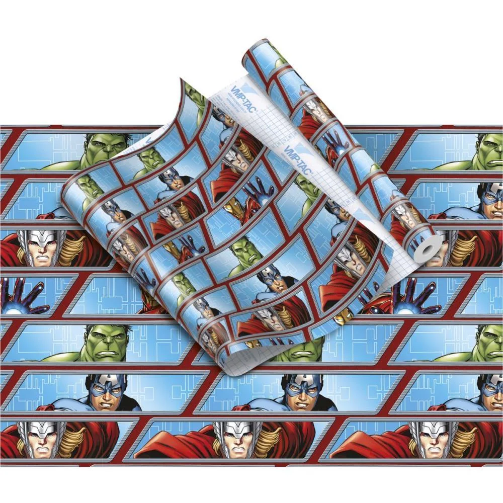 PLASTICO ADESIVO 45CMX10M AVENGERS V.M.P. (ROLO)