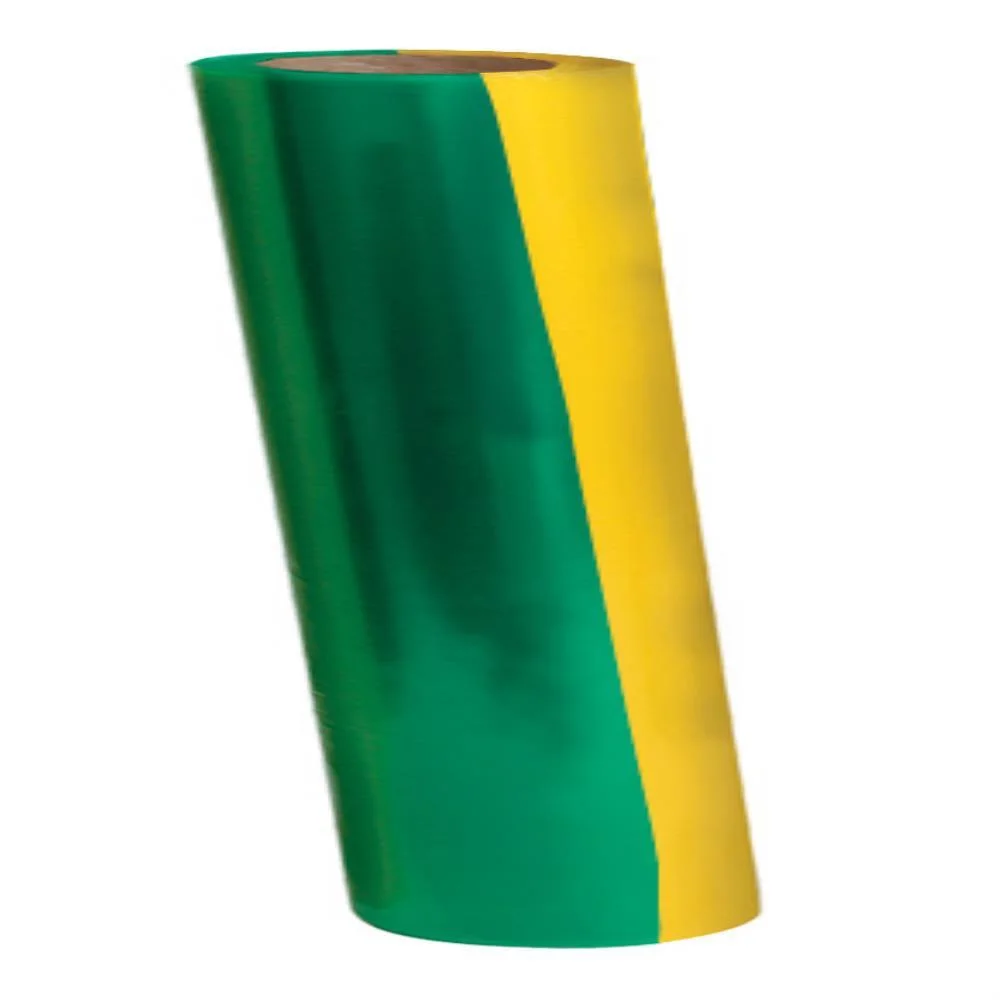 PLASTICO PARA ENCAPAR 25M LISTRADA VERDE/AMARELO 45CM DAC (ROLO)