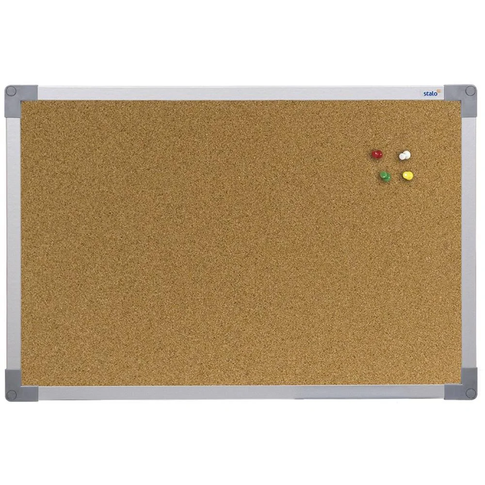 QUADRO AVISO MOLDURA ALUMINIO CORTICA APARENTE 090X060CM STALO (UNIDADE)