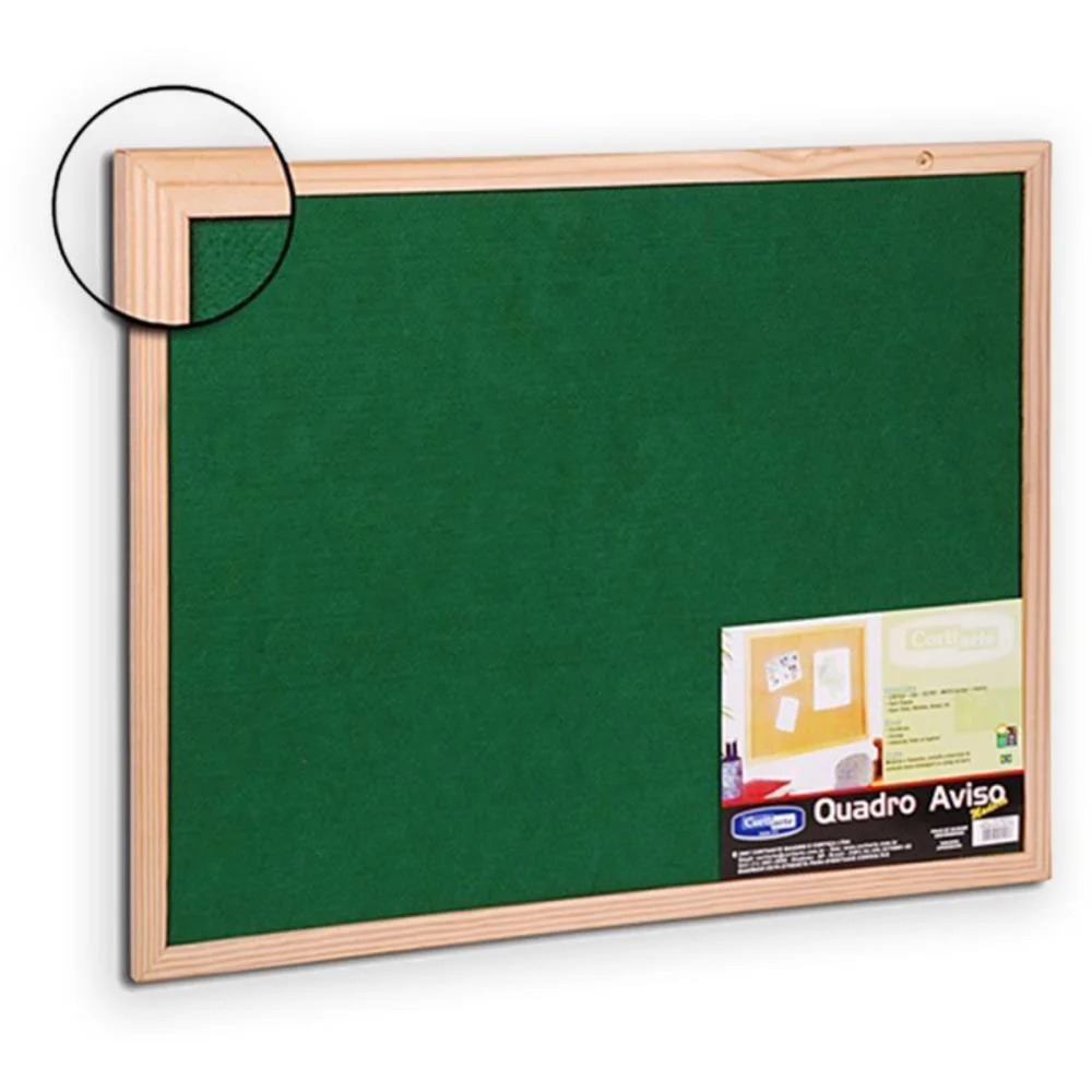 QUADRO AVISO MOLDURA MADEIRA FELTRO SEM CORTICA 060X045CM CORTIARTE (UNIDADE)