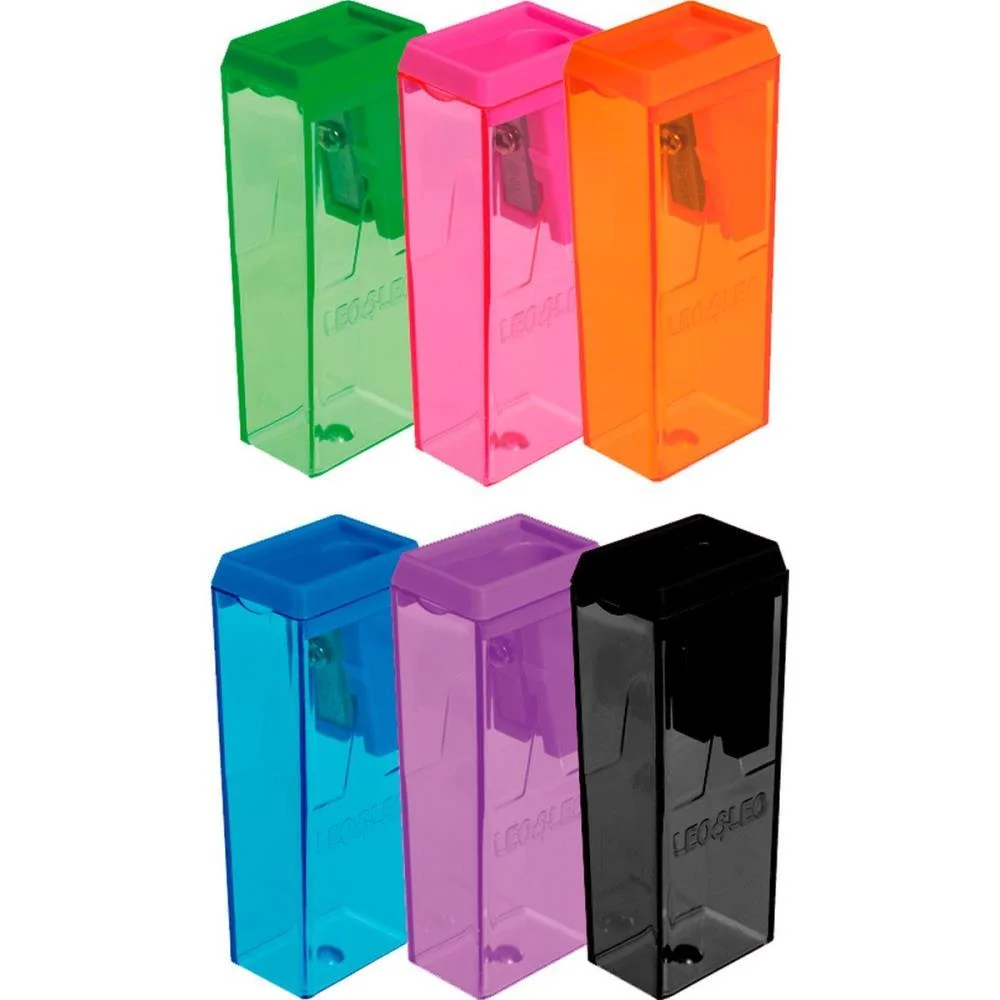 APONTADOR COM DEPOSITO BLOCO 6CM BL.C/01 SORTIDOS LEONORA (CX.C/24)