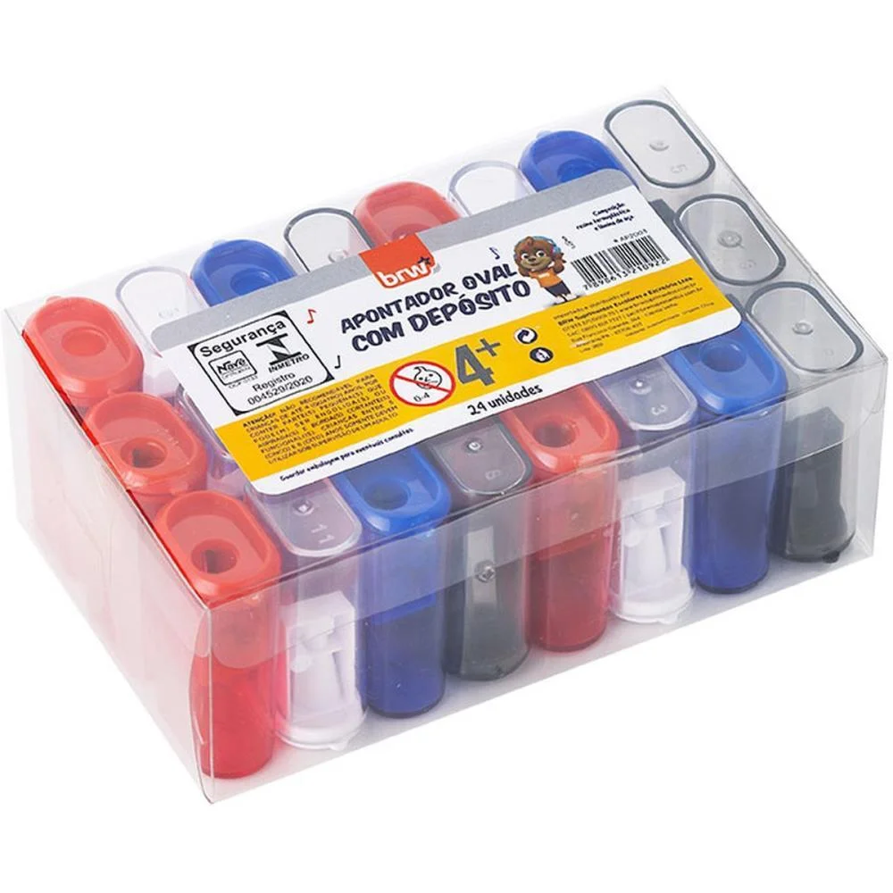 APONTADOR COM DEPOSITO ARREDONDADO 4 CORES BRW (CX.C/24)