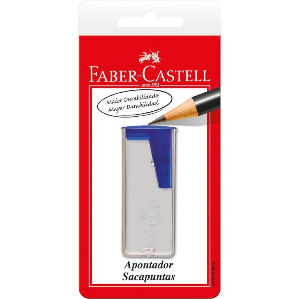APONTADOR COM DEPOSITO TRANSPARENTE CORES SORTIDAS FABER-CASTELL (BLISTER)