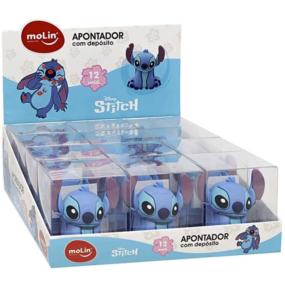 APONTADOR COM DEPOSITO STITCH ESPECIAL 3D MOLIN (DP.C/12)