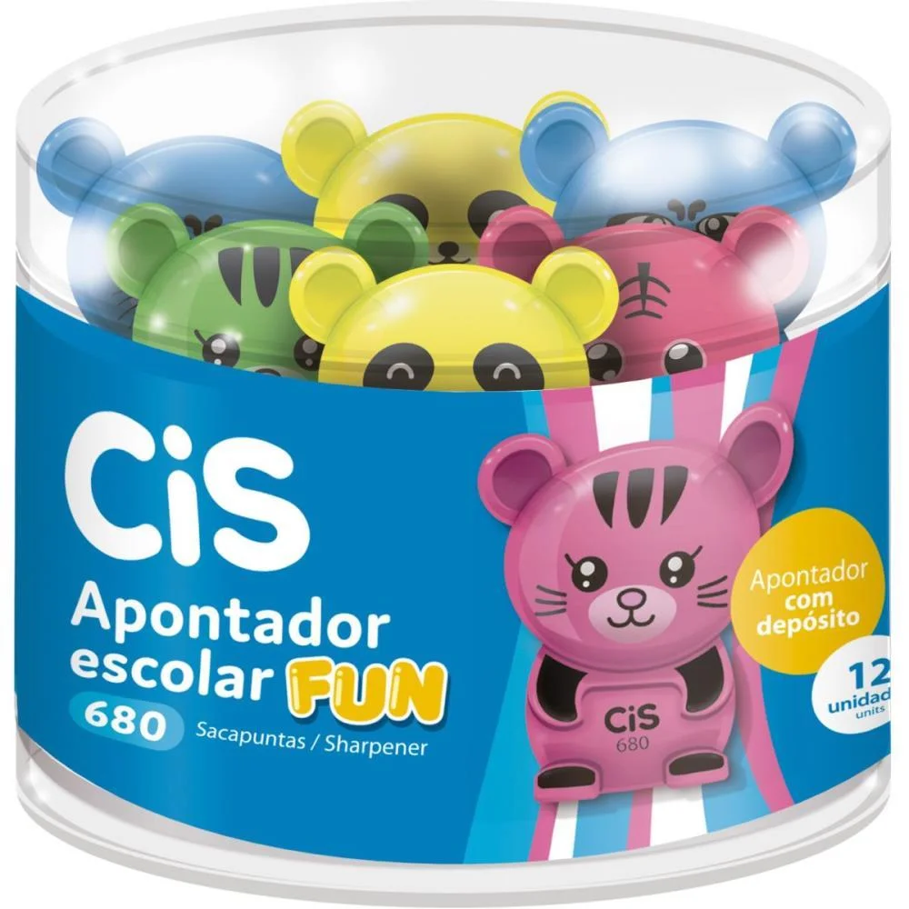 APONTADOR COM DEPOSITO DECOR. CIS 680 - FUN 3 CORES SORTIDAS SERTIC (POTE-12)