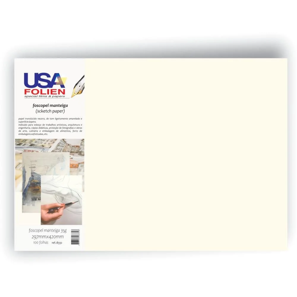 PAPEL MANTEIGA 35G. 297X420MM. A3 USA FOLIEN (PCT.C/100)
