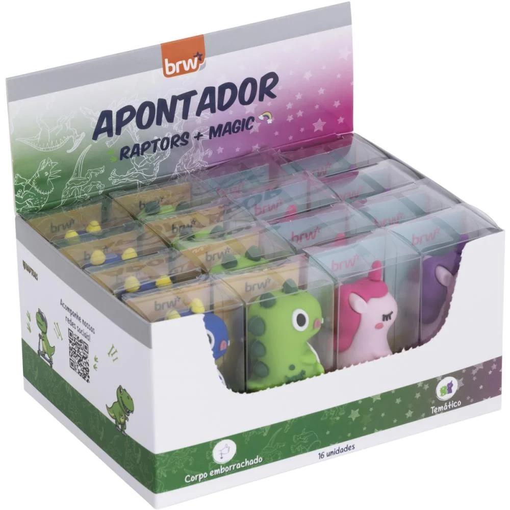 APONTADOR SEM DEPOSITO PLASTICO RAPTORS MAGIC SORTIDO BRW (DP.C/16)